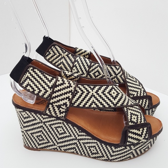 Lucky Brand Koko leather wedge sandals 6.5M - Picture 2 of 11